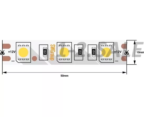 772671 - SWG Лента св/д 14.4W/m SMD5050 Открытая (IP20) 6500K 6K 12V 3M (5м цена за метр) (2)