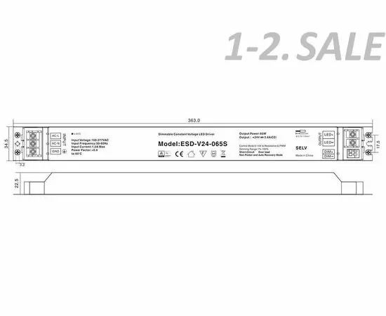 773508 - SWG/Lumker Блок питания(драйвер) для св/д ленты 65W 24 В димм. (3)