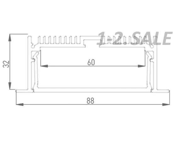 774454 - SWG/Design LED встр. алюминиевый профиль Design LED LE 8832, 2500 мм (7)