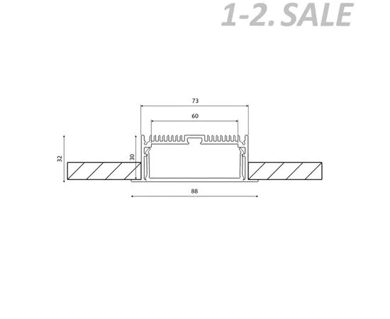 774454 - SWG/Design LED встр. алюминиевый профиль Design LED LE 8832, 2500 мм (8)