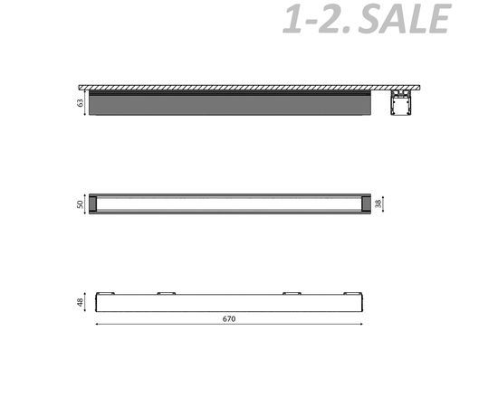 774492 - SWG/Design LED LED потолочный св-к св/д SY Черный 24Vт 4000 SY-601212-BL-24-NW (3)