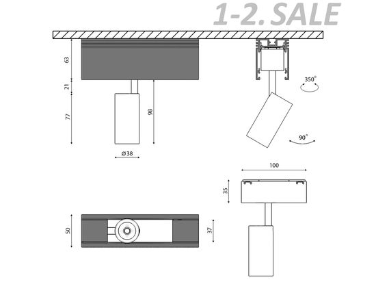 774494 - SWG/Design LED LED трековый св-к св/д SY Черный 7W 4000 SY-601201-BL-7-NW (2)