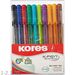 581204 - Ручка шарик. K1-M, 10 цв/набор в пластиковом пенале Kores 472621 (8)