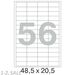 52706 - Этикетки самоклеящиеся MEGA LABEL 48,5х20,5 мм / 56 шт. на листе А4 (100 листов/пач 73645 (10)