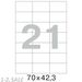52808 - Этикетки самоклеящиеся MEGA LABEL 70х42,3 мм / 21 шт. на листе А4 (25 листов/пач.) 75201 (9)