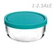 687101 - Bormioli Rocco контейнер стекло Frigoverre круглый d-12 см, 300 мл, с синей крышкой B388460 (8)