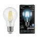 645938 - Gauss Filament лампа ЛОН A60 E27 8W(780lm) 4100K 4K 105x60 филамент (нитевидная), прозр. 102802208 (1)