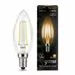 645939 - Gauss Filament лампа Свеча E14 7W(550lm) 2700K 2K 97x35 филамент (нитевидная), прозр. 103801107 (1)