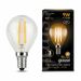650795 - Gauss Filament лампа Шар G45 E14 9W(680lm) 2700K 2K 80x45 филамент (нитевидная), прозр. 105801109 (1)