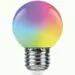 780574 - Feron Лампа св/д шар G45 E27 1W RGB матов плавная смена цвета 70x45 д/гирлянды Белт Лайт LB-37 38116 (1)