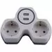 715839 - STEKKER разветвитель (тройник) 2 роз. 16A 2xUSB 2.4A земля бел./серый ADP16-14-20 32872 (1)