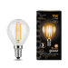650795 - Gauss Filament лампа Шар G45 E14 9W(680lm) 2700K 2K 80x45 филамент (нитевидная), прозр. 105801109 (2)
