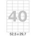 52704 - Этикетки самоклеящиеся MEGA LABEL 52,5х29,7 мм / 40 шт. на листе А4 (100 листов/пач 73643 (5)
