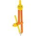 755979 - Циркуль №1 School пластиковый, длина 135мм, с карандашом, оранжевый,блистер 1036153 (2)