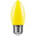 694390 - Feron лампа св/д свеча C35 E27 1W(220°) желтая матовая 85x35 д/гирлянды Белт Лайт LB-376 25927 (1)